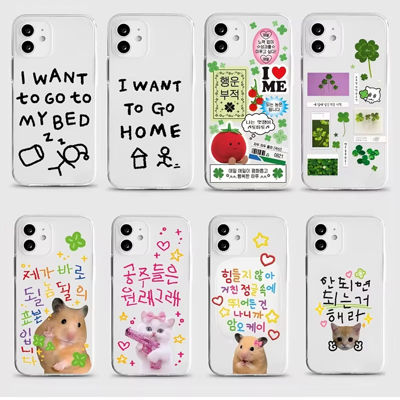 Phone Cases Cute Iphone 14 - Корейский милый чехол для телефона с