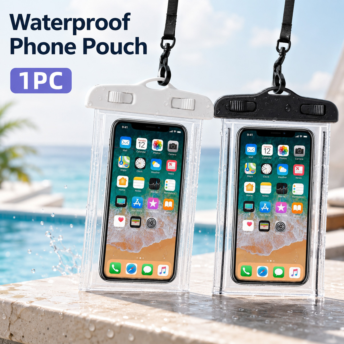 Phone Cases Beach - Прозрачный водонепроницаемый чехол для телефона с