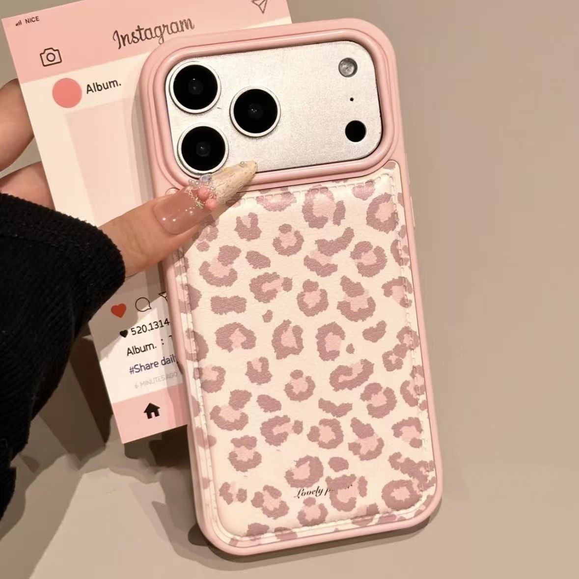 Phone Cases Junk - Простой корейский розовый ретро-чехол с леопардовым