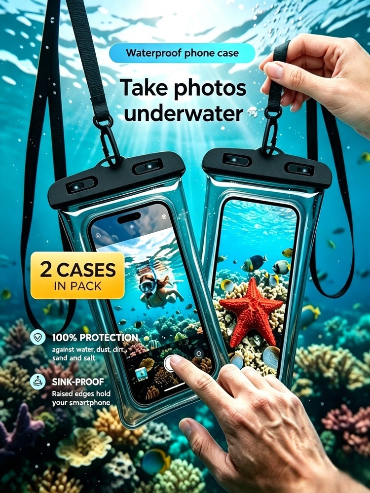 Phone Cases Beach - Двухкомпонентный водонепроницаемый чехол для телефона, подходит